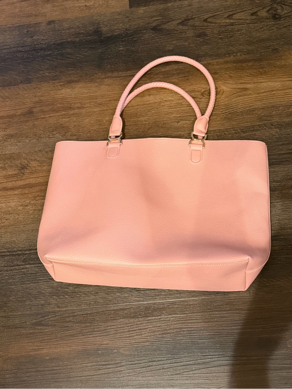 Ulta Beauty Pink Pebbled Tote Bag with Braided Handles Brand new - Picture 1 of 4
